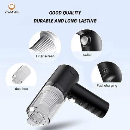 1PC Wireless Vacuum Cleaner Dual Use for Home and Car High Power Powerful Vacuum Cleaner Black